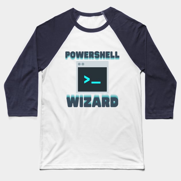 Powershell Wizard Baseball T-Shirt by Fish Fish Designs